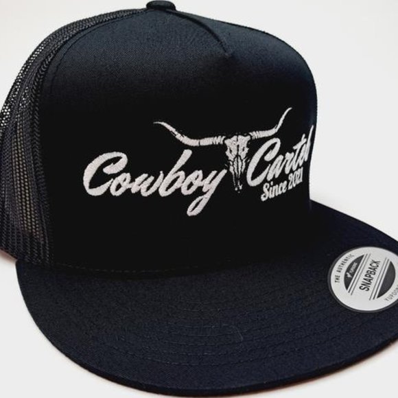 Other - Western Retro Cowboy Cartel Embroidered Flat bill Trucker Mesh Snapback Cap Hat
